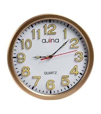 Picture of Ajina Jordi Wall Clock Round With Digit Golden