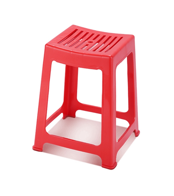 Timber Stool High Red