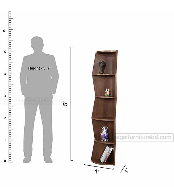 Buy Regal Harper Laminated Board High Corner Showcase Antique Online