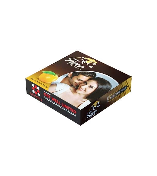 Buy Tiger Condoms Super Dotted Orange Online at Best Price