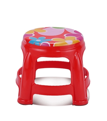 Buy Round Stool Medium Printed Red Online