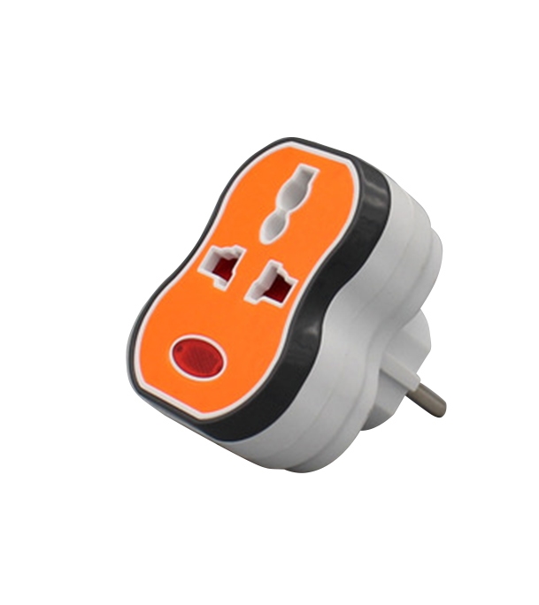 Buy 3 Pin Orange Multi Socket Converter Online