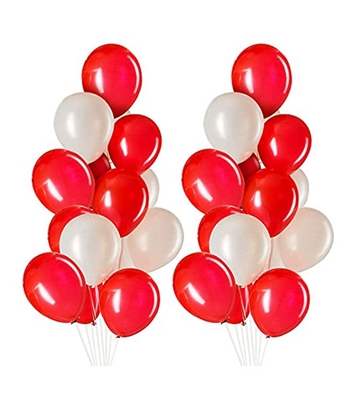 Buy White And Red Balloons 50pcs Online at Best Price