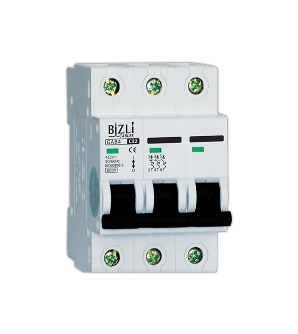 Bizli Circuit Breaker 3P 25A C 6KA at Best Price In Bangladesh
