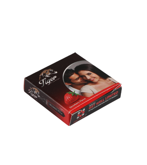 Buy Tiger Condom Plain Strawberry Flavor (36 Pcs) Online