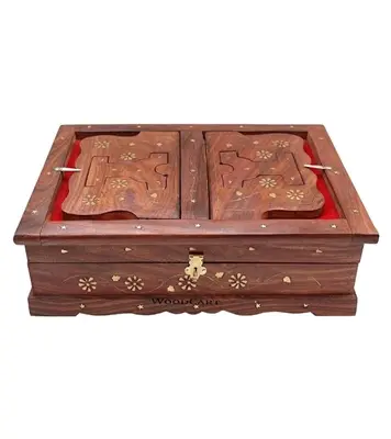 Buy Wooden and Brass Quran Box with Rehal Online at Best Price