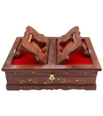 Buy Wooden and Brass Quran Box with Rehal Online at Best Price
