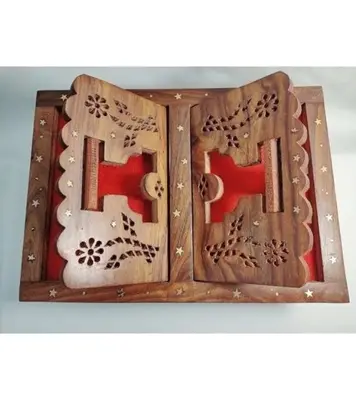 Buy Wooden and Brass Quran Box with Rehal Online at Best Price