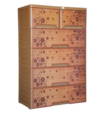 Buy RFL Wardrobe Double 5D KD Deluxe Teak Wood Brown Online at Best Price