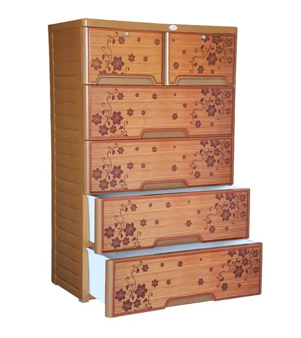 Buy RFL Wardrobe Double 5D KD Deluxe Teak Wood Brown Online at Best Price