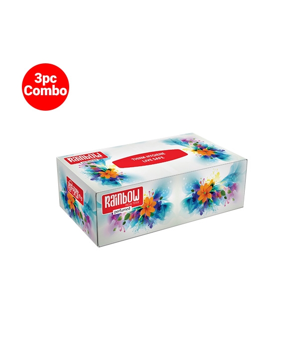 Buy Rainbow 200 sheet Facial Tissue Box 3 Pcs Combo Online at Best Price