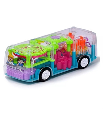 Transparent Gear BUS Toy with Lights And Music