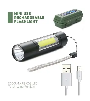 Buy Rechargeable Flashlight Torch LED USB Portable Torches 4 Modes Mini Camping Lighting Online at Best Price