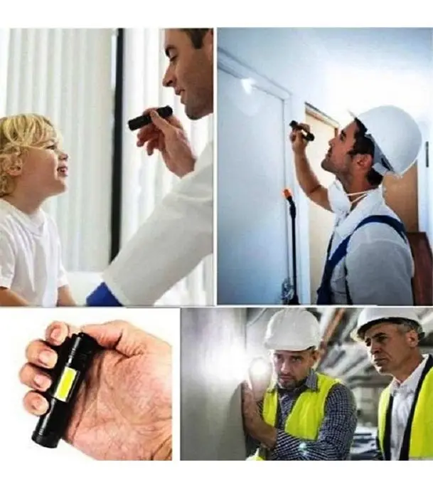 Buy Rechargeable Flashlight Torch LED USB Portable Torches 4 Modes Mini Camping Lighting Online at Best Price