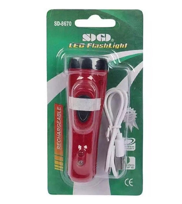 Buy Mini Rechargeable LED Torch Light Maroon With Money Check (SDGD-8670B) Online at Best Price