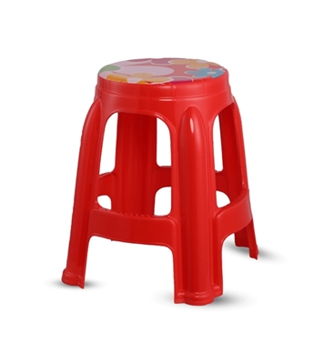 Picture of Round Stool High (Printed) - Red