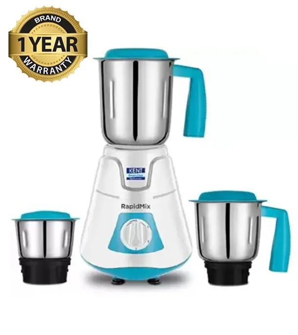 Buy KENT 550W RapidMix 16077 Mixer Grinder 3 Stainless Steel Jars Blue 