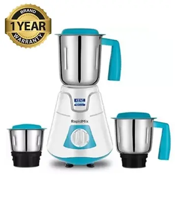Buy KENT 550W RapidMix 16077 Mixer Grinder 3 Stainless Steel Jars Blue 