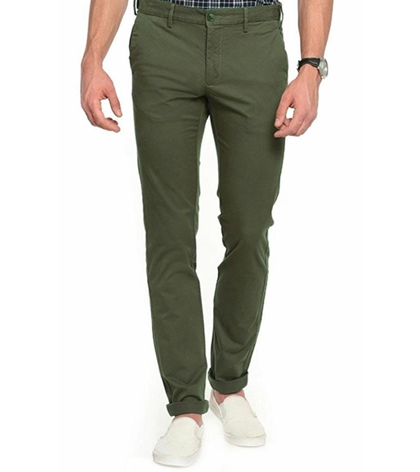 Picture of Men's Narrow Formal Official Gabardine Pant Olive