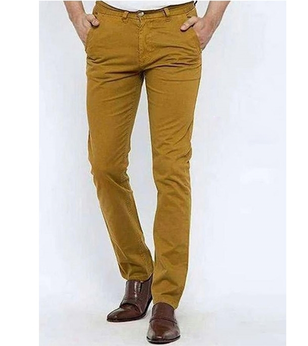 Picture of Men's Narrow Formal Official Gabardine Pant Khaki