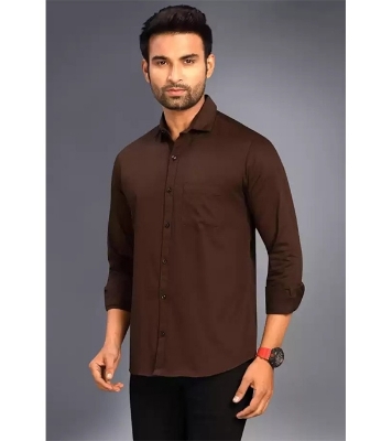 Picture of Men's Full Sleeve Casual Shirt Coffee 