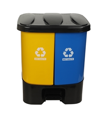 Buy Twin Paddle Bin 40L Yellow 