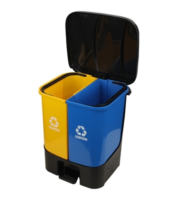 Buy Twin Paddle Bin 40L Yellow 
