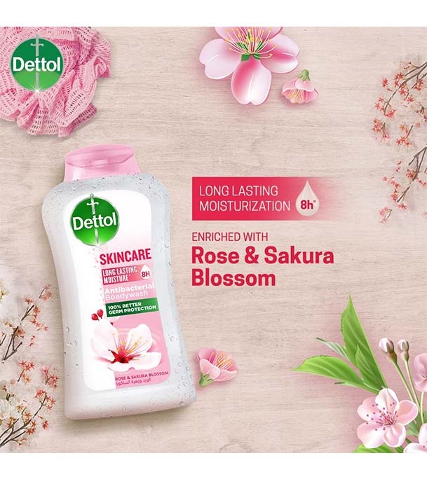 Dettol Antibacterial Body Wash Skincare Rose 