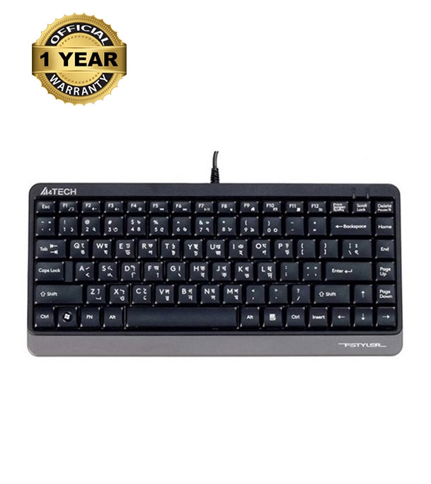 Picture of A4TECH FK11 Grey USB FN-Hotkeys Multimedia Mini Keyboard With Bangla