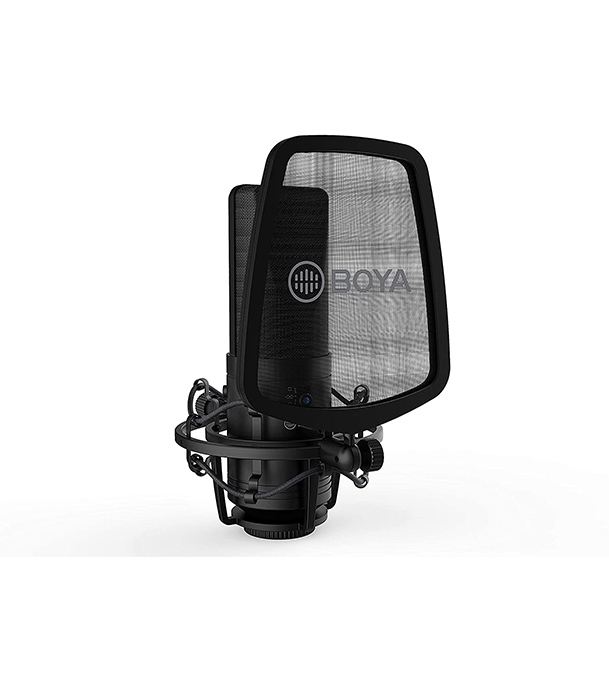 Picture of BOYA BY-M1000 Professional Large Diaphragm Condenser Microphone Podcast Mic Kit Support Cardioid/ Omnidirectional/ Bidirectional