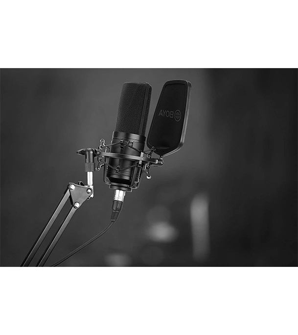 Picture of BOYA BY-M1000 Professional Large Diaphragm Condenser Microphone Podcast Mic Kit Support Cardioid/ Omnidirectional/ Bidirectional