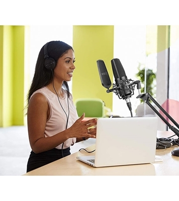 Picture of BOYA BY-M1000 Professional Large Diaphragm Condenser Microphone Podcast Mic Kit Support Cardioid/ Omnidirectional/ Bidirectional