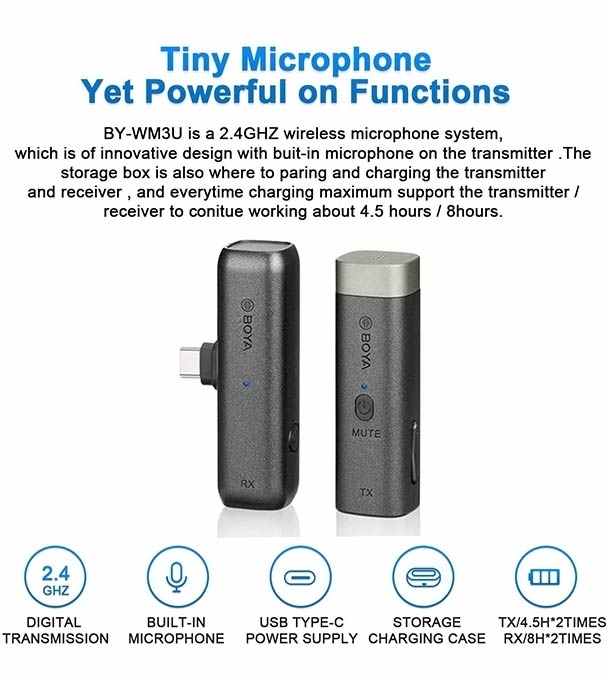 Picture of BOYA BY-WM3U Plug & Play Microphone for Vlogging