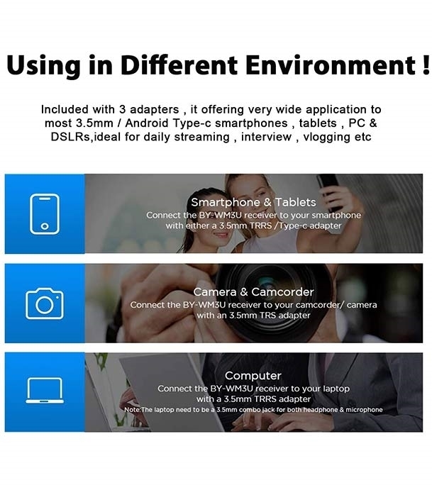 Picture of BOYA BY-WM3U Plug & Play Microphone for Vlogging