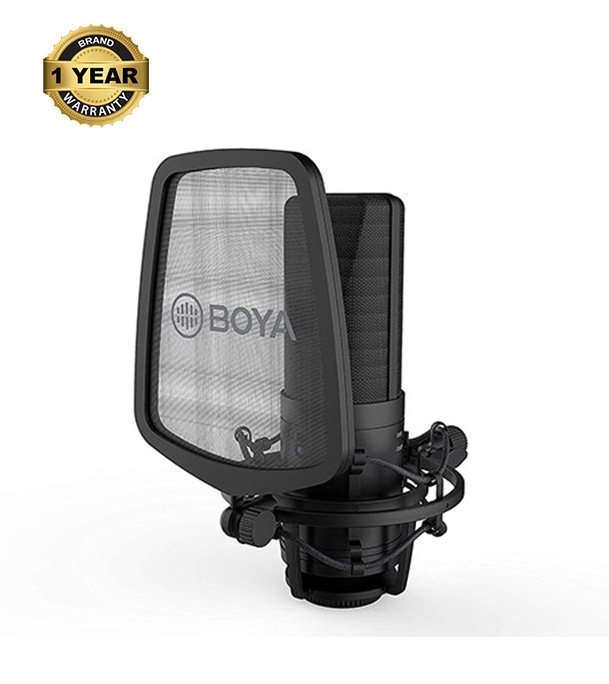 Picture of BOYA BY-M1000 Professional Large Diaphragm Condenser Microphone Podcast Mic Kit Support Cardioid/ Omnidirectional/ Bidirectional