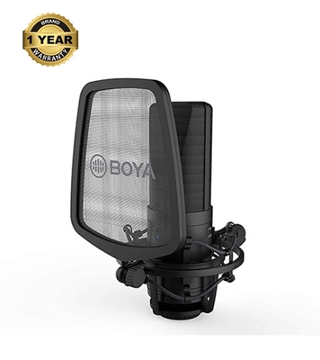 Picture of BOYA BY-M1000 Professional Large Diaphragm Condenser Microphone Podcast Mic Kit Support Cardioid/ Omnidirectional/ Bidirectional