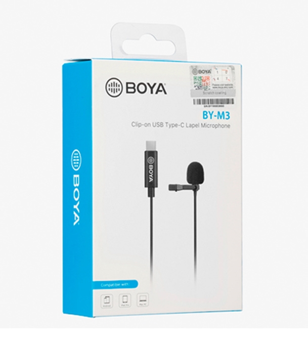 Buy BOYA By-M3 Omnidirectional Lavalier USB C Microphone, Clip-on Lapel Microphone for Android Tablet Laptop Podcast Interview YouTube Video Recording (236in) Online