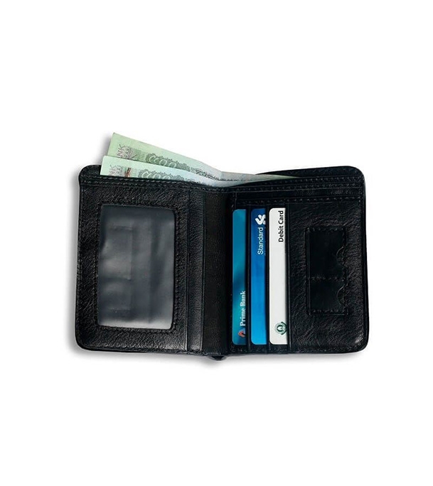 Men's Black (Cute Er Dibba) Short Leather Wallet at Best Price In Bangladesh
