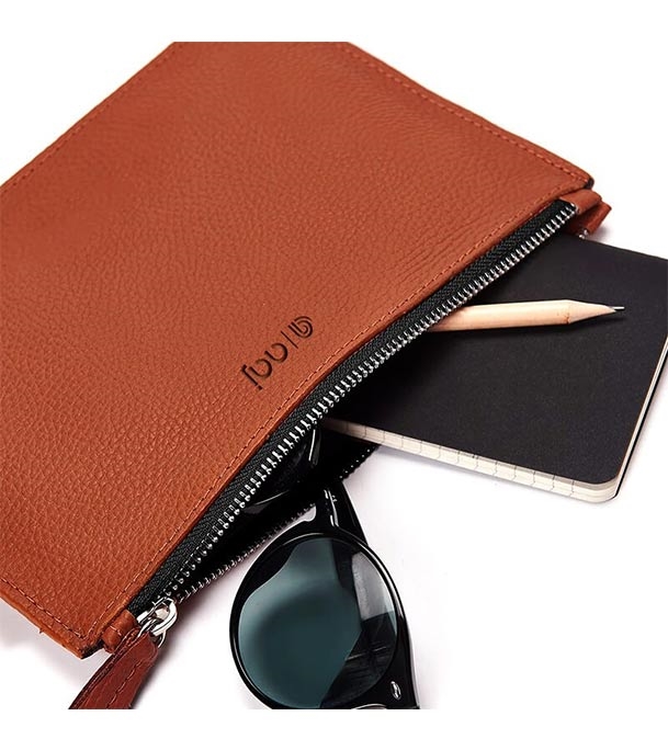 Leather Zipper Pouch 