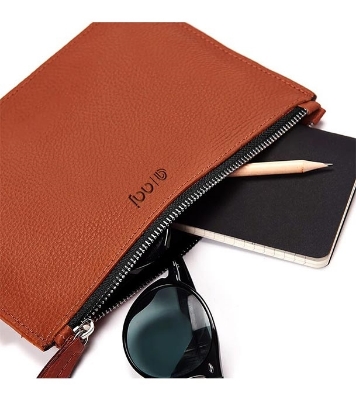 Leather Zipper Pouch 