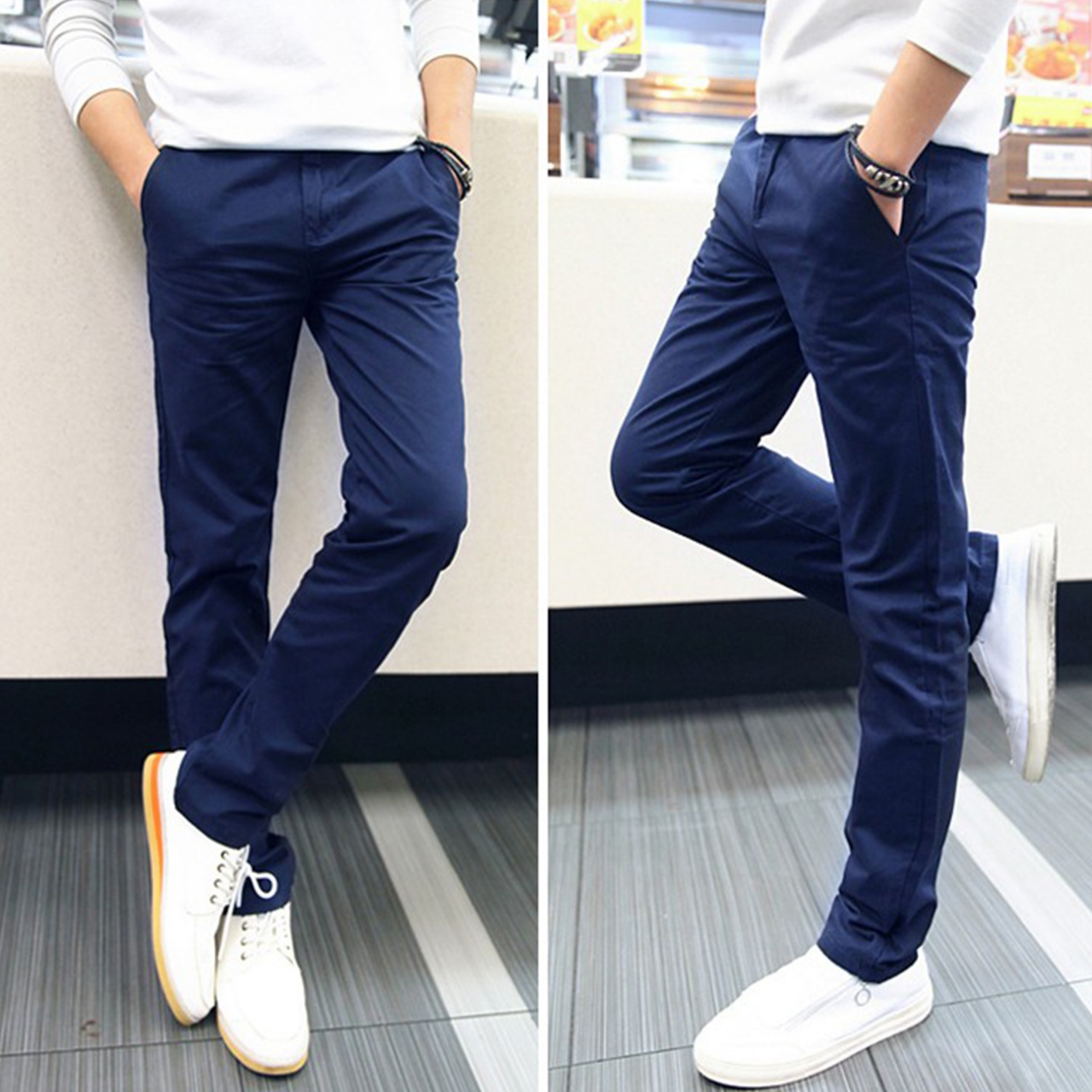 Picture of Men’s Slim-Fit Chino Gabardine Pants Royal Blue