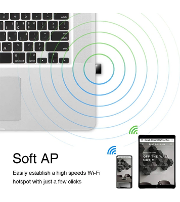Picture of Cudy AC 650Mbps USB WiFi Adapter for PC, 5GHz/2.4GHz Wireless Dongle, WiFi USB, USB Wireless Adapter for Laptop - Nano Size, Compatible with Windows XP / 7 / 8.x /10/11, Mac OS