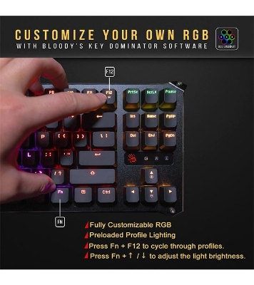 Buy A4TECH Bloody B930 TKL RGB Light Strike Libra Brown Optical Switch Mechanical Gaming Keyboard Online