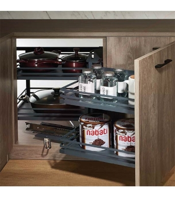 WELLMAX Flat Iron Wooden Basket Kitchen Magic Corner At Best Price In Bangladesh