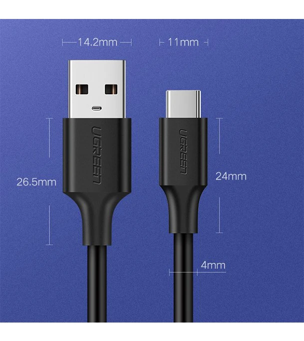 Buy UGREEN 60117 USB-A 2.0 to USB-C Cable Nickel Plating 1.5m at Best Price In Bangladesh
