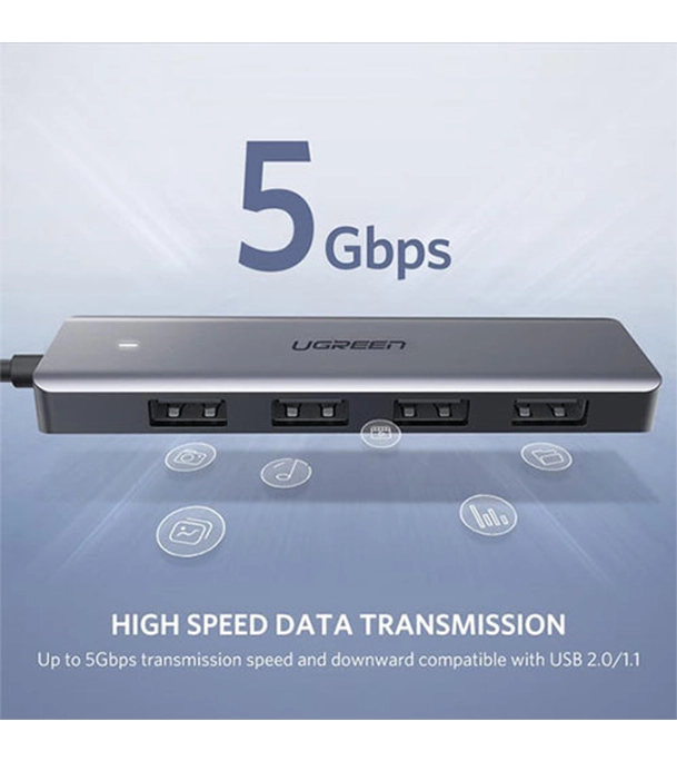 Buy UGREEN 50985 4-Port USB 3.0 Hub   Powered by USB-C, Metal Plated Shell, Ultra Slim at Best Price In Bangladesh