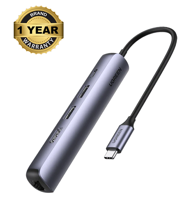 Buy UGREEN CM418 USB-C to 2*USB 3.0 HDMI RJ45 Ethernet Adapter PD at Best Price In Bangladesh