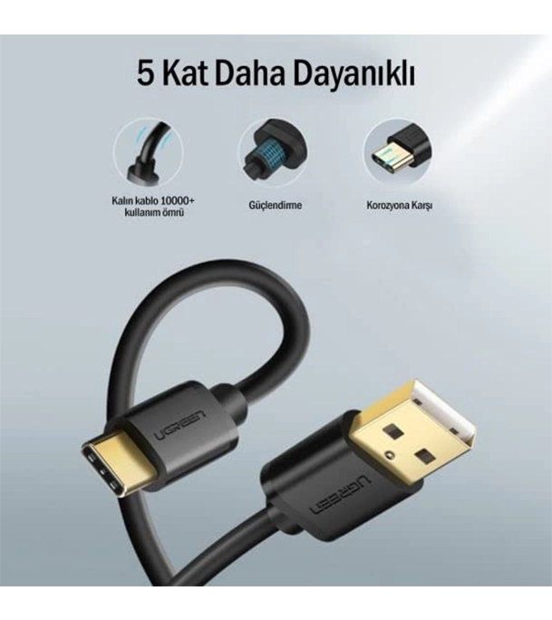 Buy UGREEN 20882 USB 3.0 A Male to Type C Male Cable Nickel Plating 1m Black at Best Price In Bangladesh