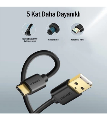 Buy UGREEN 20882 USB 3.0 A Male to Type C Male Cable Nickel Plating 1m Black at Best Price In Bangladesh