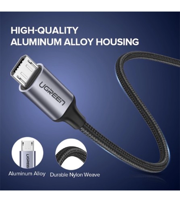 Buy UGREEN 60146 US290 Micro USB 2.0 Cable 1M Metal/Black at Best Price In Bangladesh